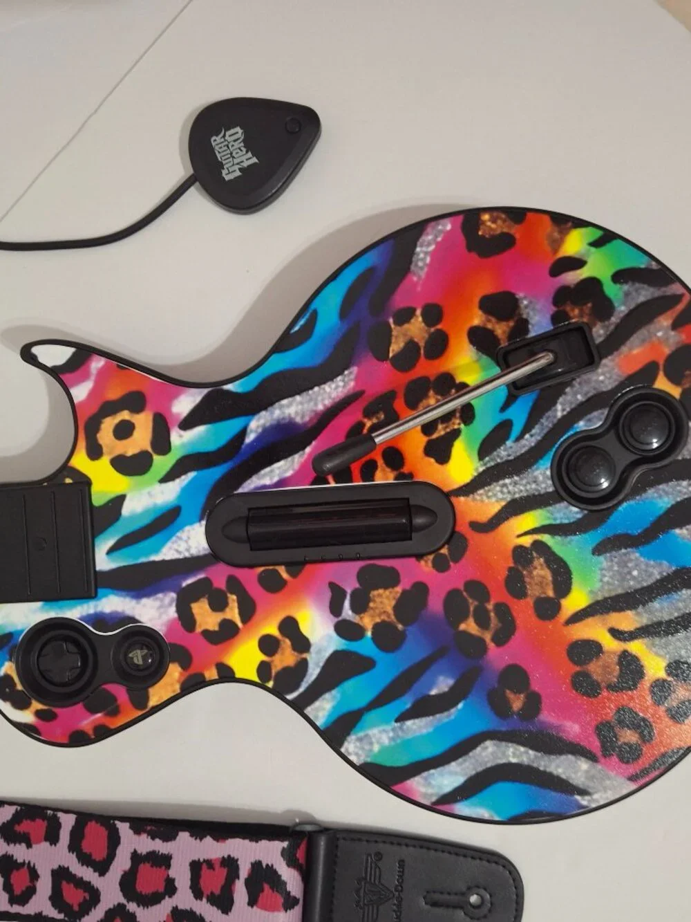 Guitar Hero Les Paul Guitar Bundle PS3 Dongle 80s Glam Rock Custom Printed